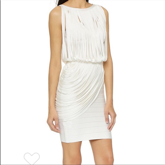 Herve Leger Blue Leilei Fringe Dress - Picture 2 of 16